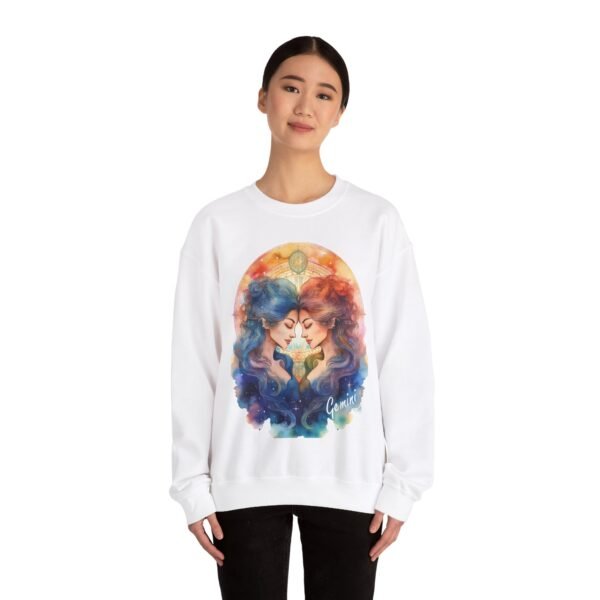 "Gemini" Exclusive Zodiac Star Sign Horoscope Line Crewneck Sweatshirt - Image 4