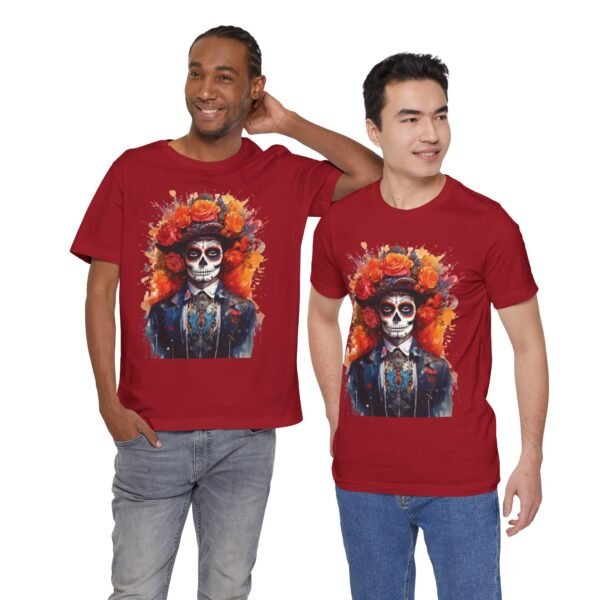 "Masculine La Catrina" Day of the Dead Halloween Skeleton T-Shirt - Dia de Los Muertos Mexico Folklore - Image 41