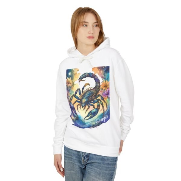 "Scorpio" Exclusive Zodiac Star Sign Horoscope Line - 100% US Cotton Drawcord Hoodie Sweatshirt - Image 7