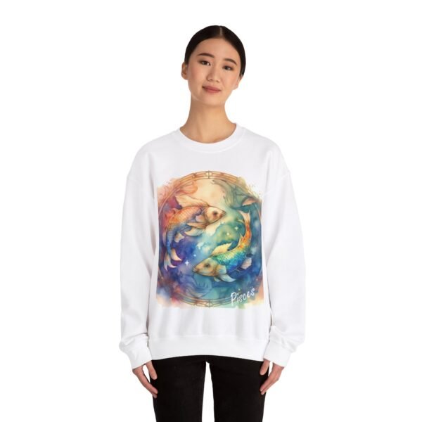 "Pisces" Exclusive Zodiac Star Sign Horoscope Line Crewneck Sweatshirt Jumper Pullover - Image 4