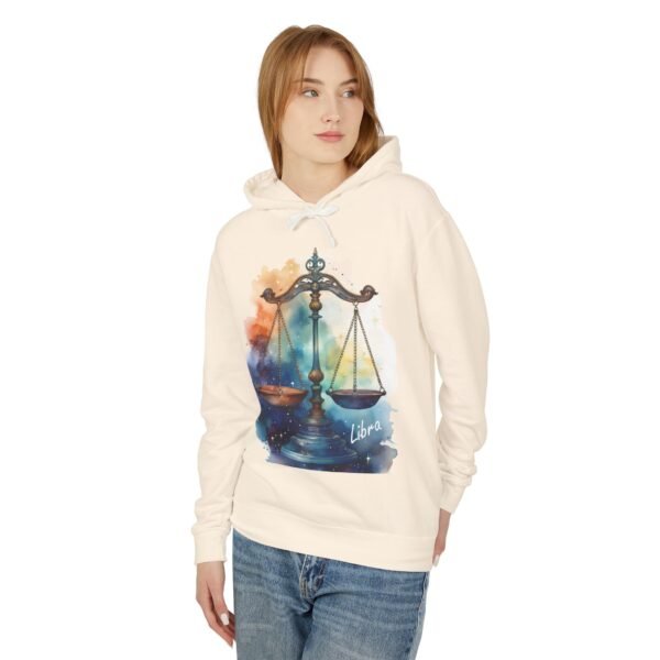 "Libra" Exclusive Zodiac Star Sign Horoscope Line - 100% US Cotton Drawcord Hoodie Sweatshirt - Image 3