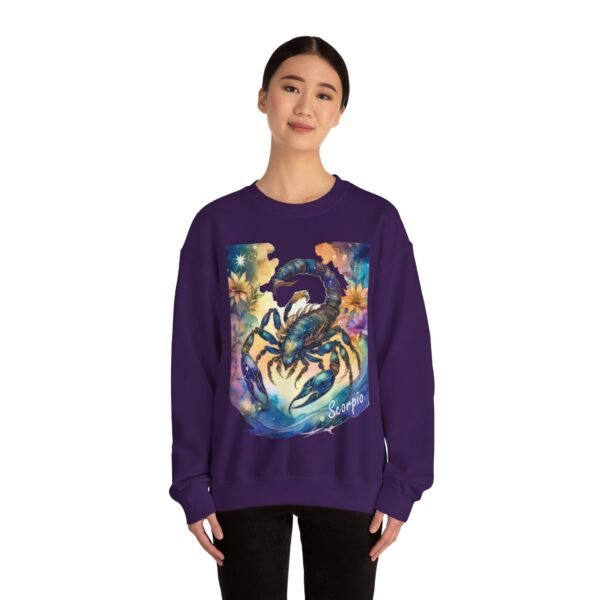 "Scorpio" Exclusive Zodiac Star Sign Horoscope Line Crewneck Sweatshirt Jumper Pullover - Image 24